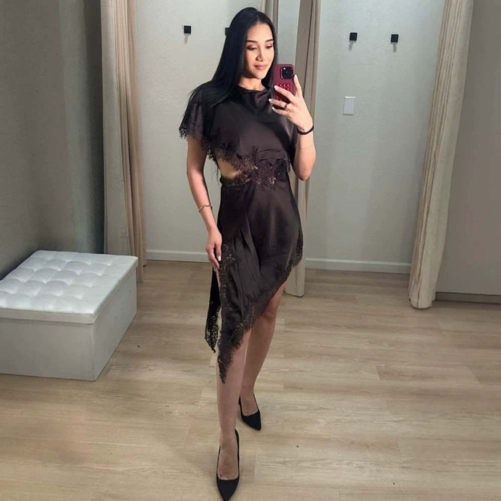 ZARA Summer Lace Panel Sexy Waist Cutout Dress